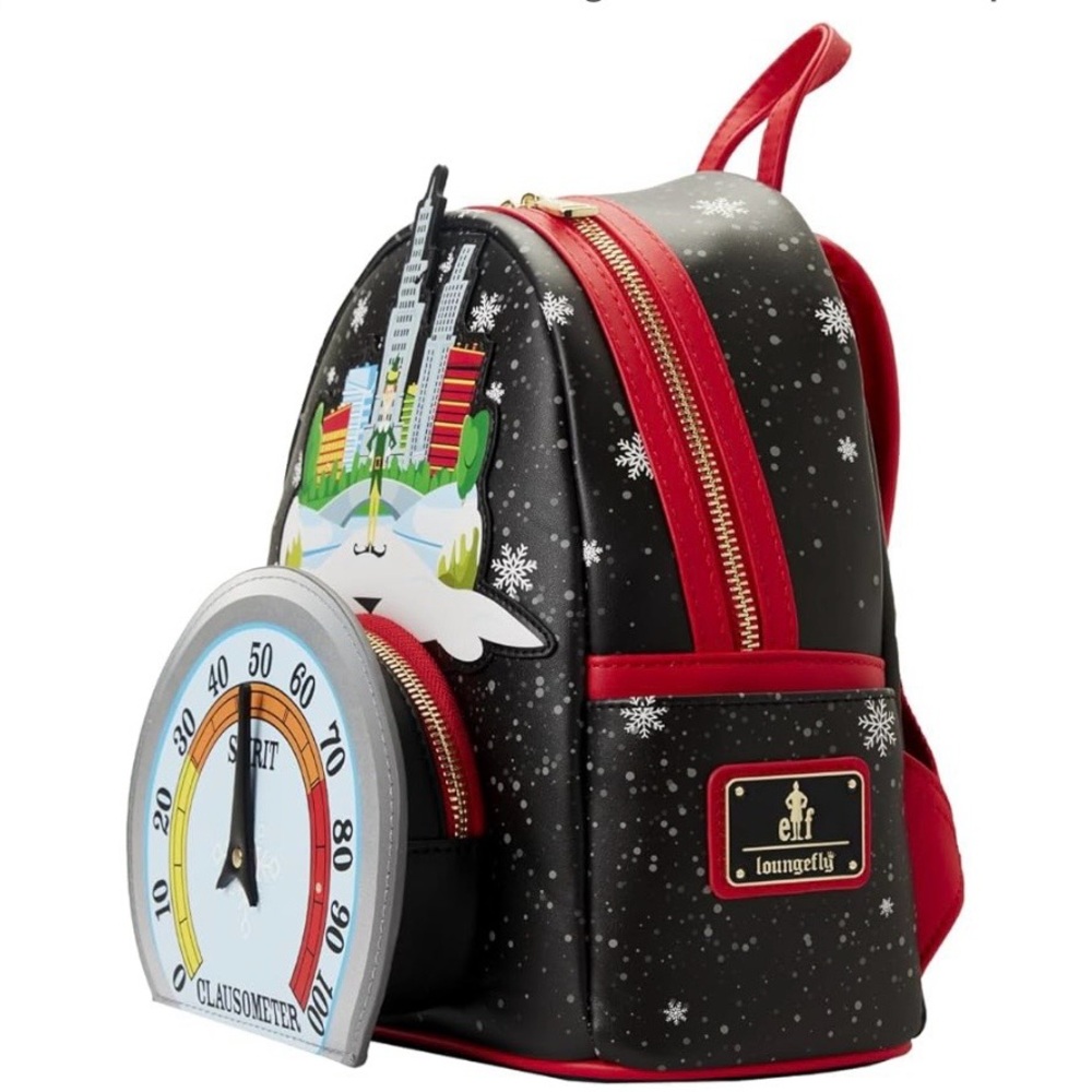 Loungefly ELF Clausiometer Light-Up Mini Backpack - Black/Red/Blue/Green - Picture 2 of 5